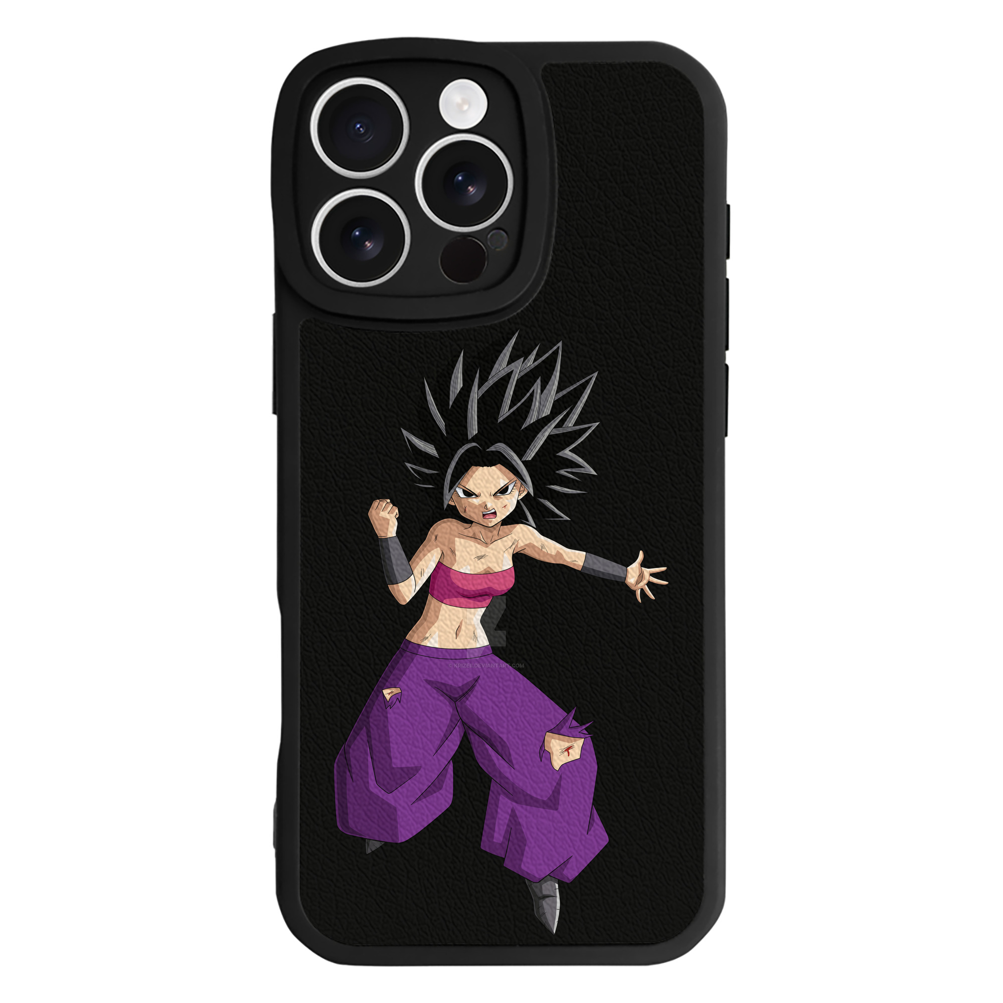（画像用） ドラゴンボール カリフラ DRAGON BALL Caulifla 【iPhone 16シリーズ対応】シリコンスマホケース（レザー調） 材質：シリコン